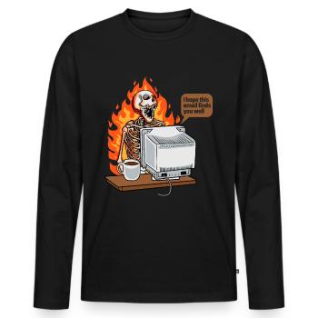 Gesättigter Kaffee bei der Arbeit Neue E-Mail - Männer Premium Bio Langarmshirt - Schwarz - Vorne - Nico (187cm)