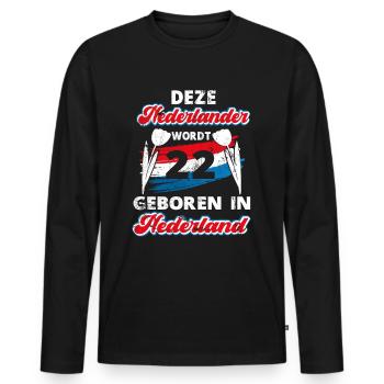 22 Birthday Dutch Holland 22 years Say - Men's Premium Organic Long Sleeve Shirt - black - Front - Nico (187cm)