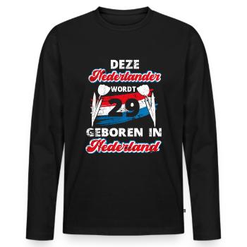 29 Birthday Dutch Holland 29 years Saying - Men's Premium Organic Long Sleeve Shirt - black - Front - Nico (187cm)