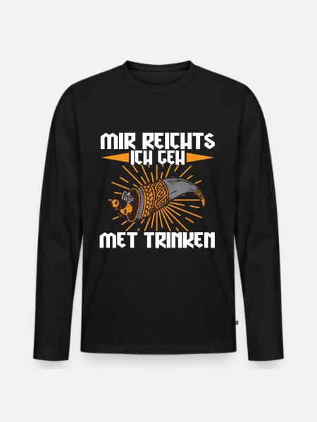 Wikinger Odin Germanen - Männer Premium Bio Langarmshirt - Schwarz