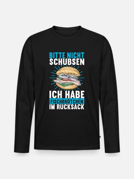 Ostsee Heimat Norddeutschland - Männer Premium Bio Langarmshirt - Schwarz