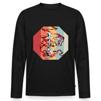 Shisha Tshirt Men Women's Hookah Pipe - Men's Premium Organic Long Sleeve Shirt - black - Front - Nico (187cm)