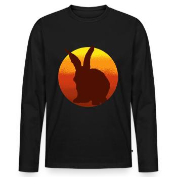 Rabbit Tshirt Kids Vintage Rammler Rabbit - Men's Premium Organic Long Sleeve Shirt - black - Front - Nico (187cm)