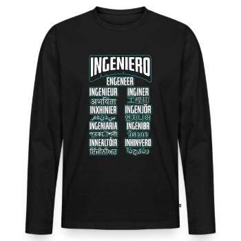 Language Engineer Engineering Career - Men's Premium Organic Long Sleeve Shirt - black - Front - Nico (187cm)