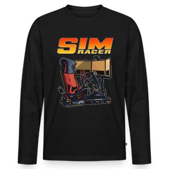 Sim Racer Driving Simulator Driver Gamer - Men's Premium Organic Long Sleeve Shirt - black - Front - Nico (187cm)
