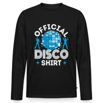 Disco 80s 70s Disco Party Outfit Discotheque - Men's Premium Organic Long Sleeve Shirt - black - Front - Nico (187cm)