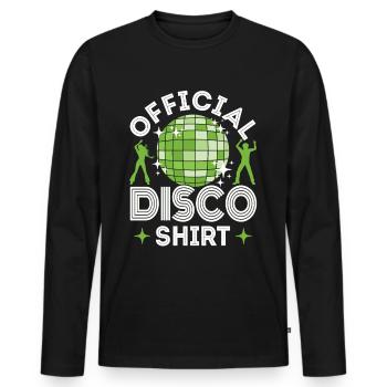 Disco 70s 80s Disco Party Outfit Discotheque - Men's Premium Organic Long Sleeve Shirt - black - Front - Nico (187cm)