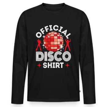 Disco 80s 70s Disco Party Outfit Discotheque - Men's Premium Organic Long Sleeve Shirt - black - Front - Nico (187cm)
