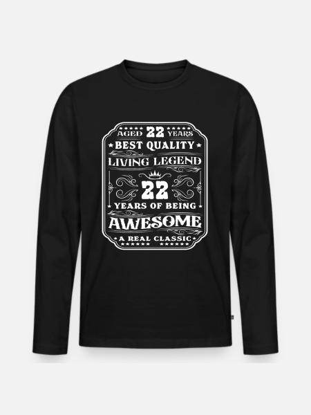 22 fødselsdag 22 år mand 22 år legendarisk 22 - Premium økologisk langærmet T-shirt til mænd - sort