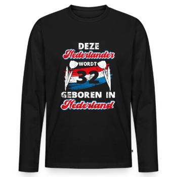 32 Birthday Netherlands Holland 32 years Saying - Men's Premium Organic Long Sleeve Shirt - black - Front - Nico (187cm)