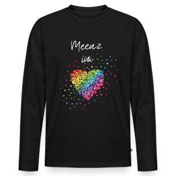 Meenz im Herz Karneval Fasching LGBTQ Regenbogen - Männer Premium Bio Langarmshirt - Schwarz - Vorne - Nico (187cm)