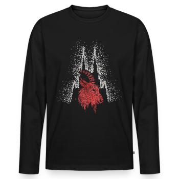 Cathédrale de Cologne Cologne Rouge Blanc Kölle Carnaval Carnaval - T-shirt manches longues Premium bio Homme - noir - Devant - Nico (187cm)