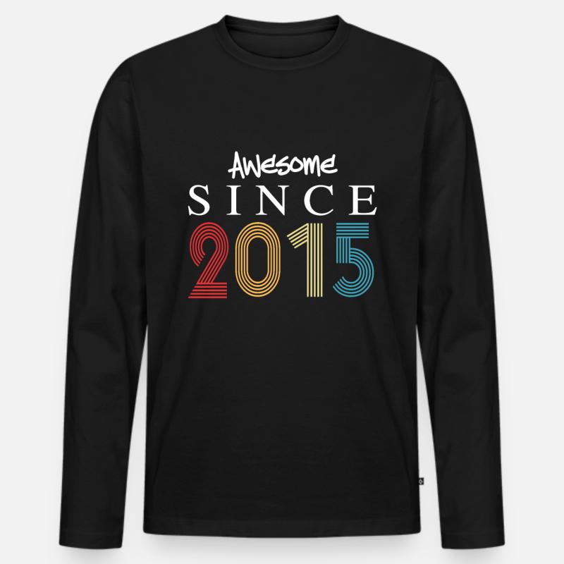 Awesome Since 2015 Geburtstag 2015 Vintage 2015 - Männer Premium Bio Langarmshirt - Schwarz