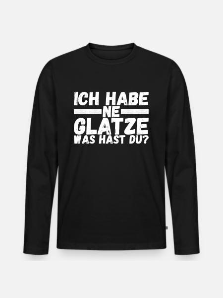Glatze Glatzkopf - Männer Premium Bio Langarmshirt - Schwarz