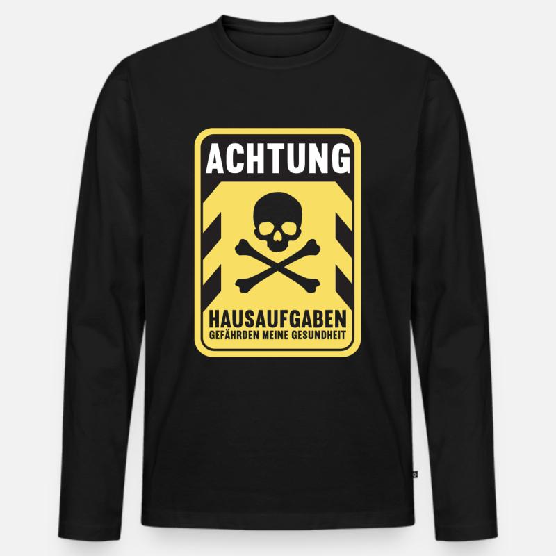 Hausaufgaben Schüler - Männer Premium Bio Langarmshirt - Schwarz