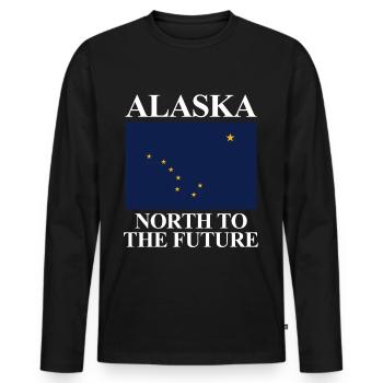 Alaska - Men's Premium Organic Long Sleeve Shirt - black - Front - Nico (187cm)