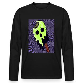 Halloween Cadeau Sorcière Crème Glacée Killer Horreur - T-shirt manches longues Premium bio Homme - noir - Devant - Nico (187cm)