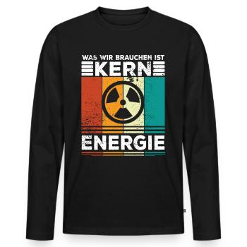 Atomenergie Atomkraftwerke Kernkraft Kernenergie - Männer Premium Bio Langarmshirt - Schwarz - Vorne - Nico (187cm)