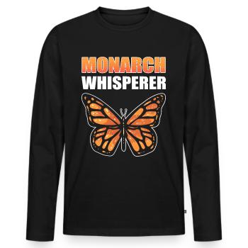 Monarch Whisperer Monarch Butterfly - Männer Premium Bio Langarmshirt - Schwarz - Vorne - Nico (187cm)