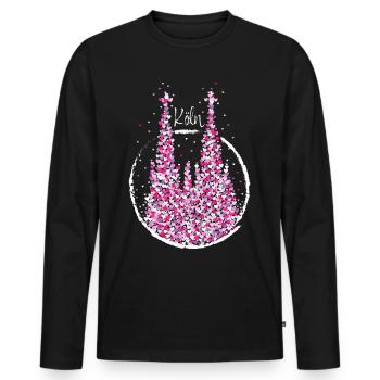 Cologne Cathedral Carnival Confetti Kölsch Kölle Colonia - Men's Premium Organic Long Sleeve Shirt - black - Front - Nico (187cm)
