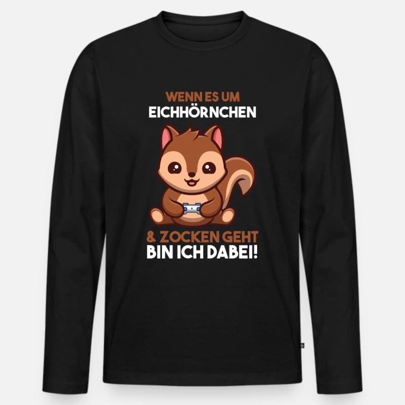 Erdmännchen - Männer Premium Bio Langarmshirt - Schwarz
