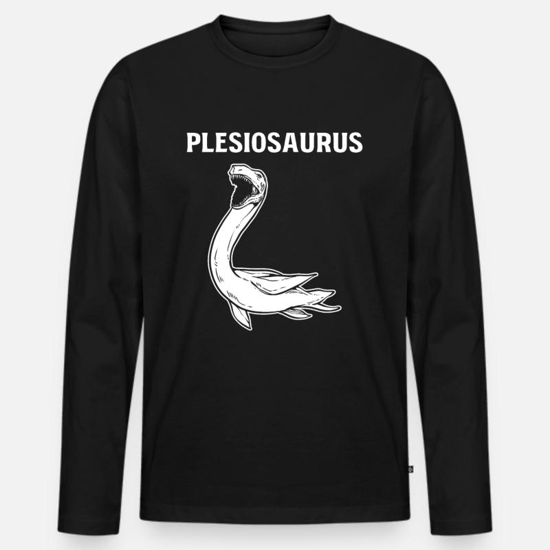 Plesiosaurus Dinosaur - Männer Premium Bio Langarmshirt - Schwarz