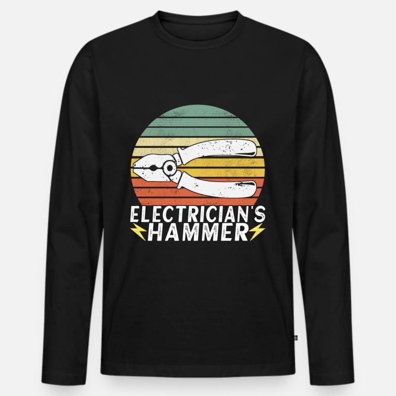 Elektriker Elektroniker - Männer Premium Bio Langarmshirt - Schwarz