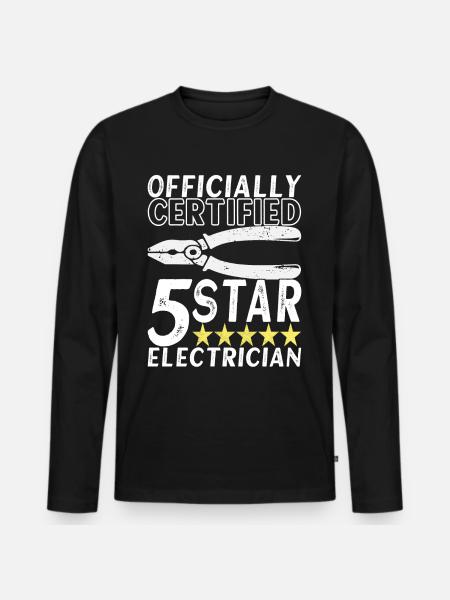 Electrician Electronics Technician - Men's Premium Organic Long Sleeve Shirt - black