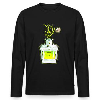 Flacon avec potion magique verte Halloween - T-shirt manches longues Premium bio Homme - noir - Devant - Nico (187cm)