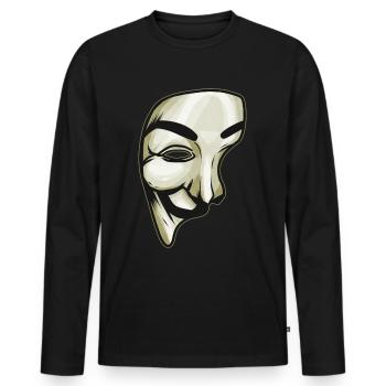 Masque comme costume pour Halloween - T-shirt manches longues Premium bio Homme - noir - Devant - Nico (187cm)