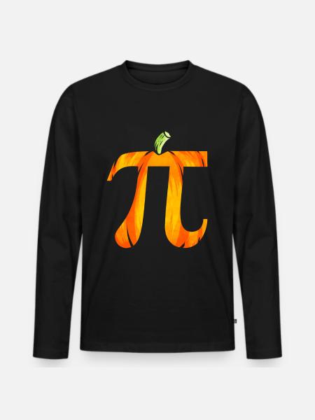 Pumpkin Pi Pie Halloween - Men's Premium Organic Long Sleeve Shirt - black