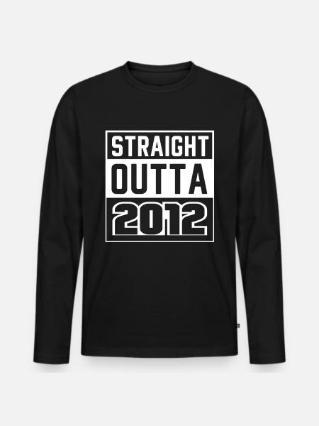 Straight Outta 2012 Geburtstag 2012 Geboren 2012 - Männer Premium Bio Langarmshirt - Schwarz