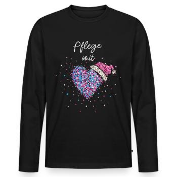 Pflegerin Mit Herz Pflege Weihnachtszeit Advent - Männer Premium Bio Langarmshirt - Schwarz - Vorne - Nico (187cm)