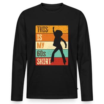 Costume de fête des années 60 des années soixante des années 1960 - T-shirt manches longues Premium bio Homme - noir - Devant - Nico (187cm)