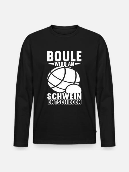 Boule Boulespieler - Männer Premium Bio Langarmshirt - Schwarz