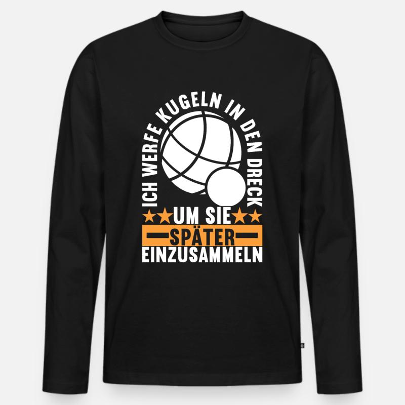 Boule Boulespieler - Männer Premium Bio Langarmshirt - Schwarz