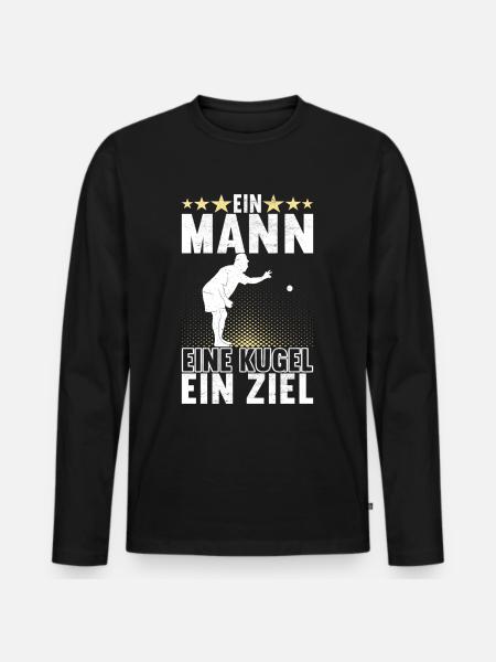 Boule Boulespieler - Männer Premium Bio Langarmshirt - Schwarz