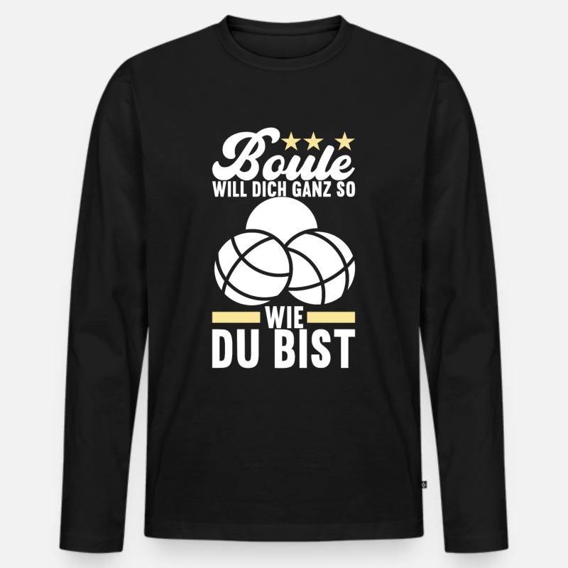 Boule Boulespieler - Männer Premium Bio Langarmshirt - Schwarz