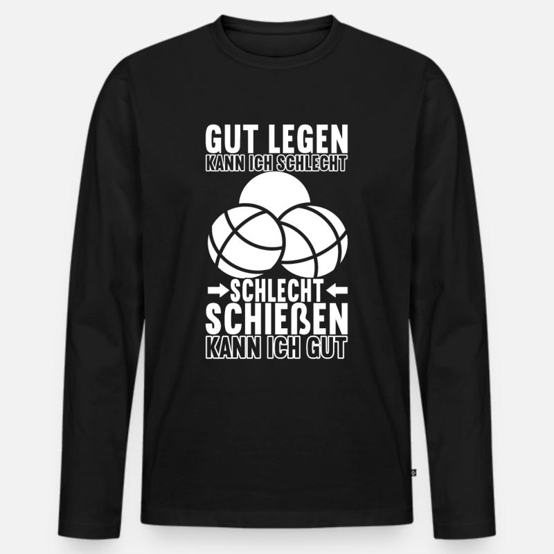Boule Boulespieler - Männer Premium Bio Langarmshirt - Schwarz