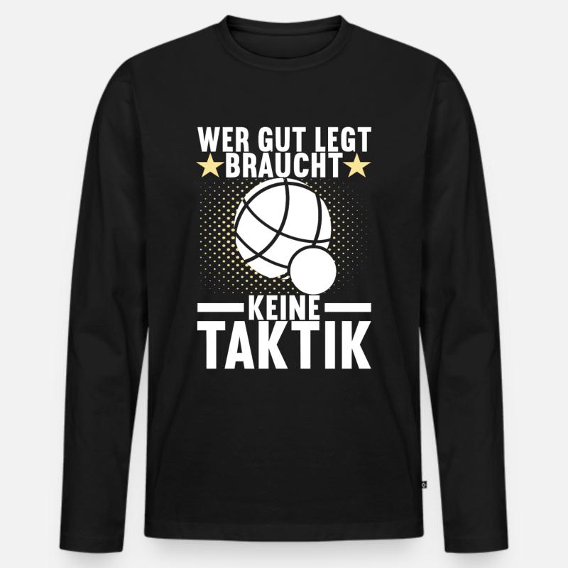 Boule Boulespieler - Männer Premium Bio Langarmshirt - Schwarz