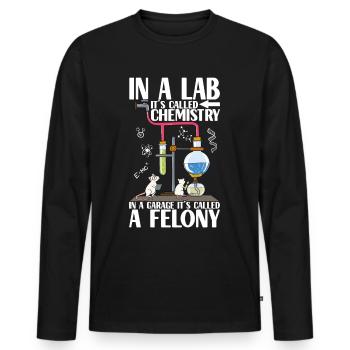 Chimiste chimiste - T-shirt manches longues Premium bio Homme - noir - Devant - Nico (187cm)
