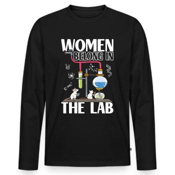 Chimiste chimiste - T-shirt manches longues Premium bio Homme - noir - Devant - Nico (187cm)