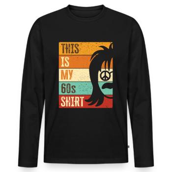 Costume de fête des années 60 des années soixante des années 1960 - T-shirt manches longues Premium bio Homme - noir - Devant - Nico (187cm)