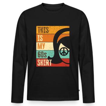 Costume de fête des années 60 des années soixante des années 1960 - T-shirt manches longues Premium bio Homme - noir - Devant - Nico (187cm)