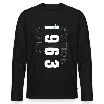 Édition Limitée Année de Naissance 1963 Cadeau Hommes - T-shirt manches longues Premium bio Homme - noir - Devant - Nico (187cm)