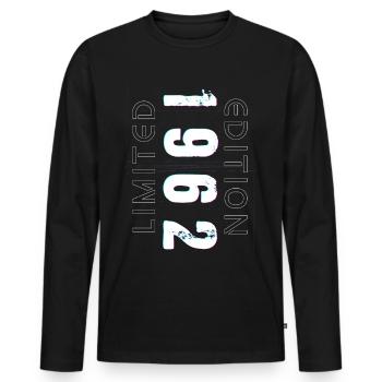 Édition Limitée Année de Naissance 1962 Cadeau Hommes - T-shirt manches longues Premium bio Homme - noir - Devant - Nico (187cm)