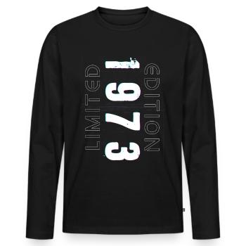 Édition Limitée Année de Naissance 1973 Cadeau Hommes - T-shirt manches longues Premium bio Homme - noir - Devant - Nico (187cm)