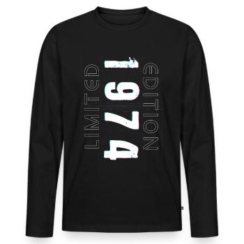 Édition Limitée Année de Naissance 1974 Cadeau Hommes - T-shirt manches longues Premium bio Homme - noir - Devant - Nico (187cm)