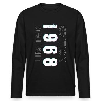 Édition Limitée Année de Naissance 1968 Cadeau Hommes - T-shirt manches longues Premium bio Homme - noir - Devant - Nico (187cm)
