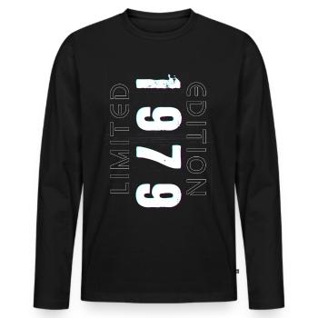 Édition Limitée Année de Naissance 1979 Cadeau Hommes - T-shirt manches longues Premium bio Homme - noir - Devant - Nico (187cm)